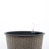 13 in.Gray Wicker Self-watering Planter