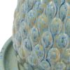 14.6x14.6x20.1" Decorative Ceramic Water Fountain with Finial Design, Indoor Outdoor Tabletop Fountain