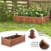 46 x 24 x 16 Inch Rectangular Planter Box with Drainage Holes for Backyard Garden Lawn