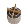 S/2 5/8" MESH PLANTER W/ STAND, TAN