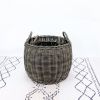 2-Pack Stackable Hand Woven Wicker Storage and Laundry Basket with Handles