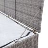 Patio Storage Box Gray 59.1"x19.7"x23.6" Poly Rattan