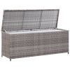 Patio Storage Box Gray 59.1"x19.7"x23.6" Poly Rattan